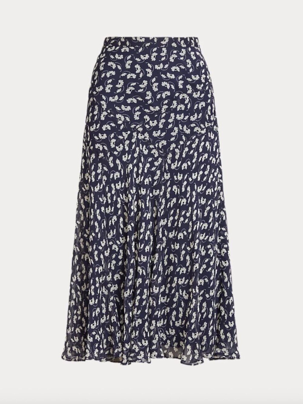 Floral Crinkled Georgette Midi Skirt